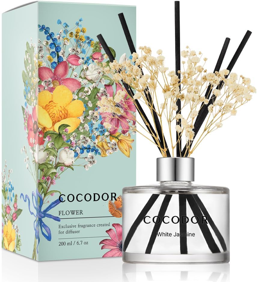 Home Fragrance White Jasmine - 6.7oz White Jasmine Reed Diffuser Set