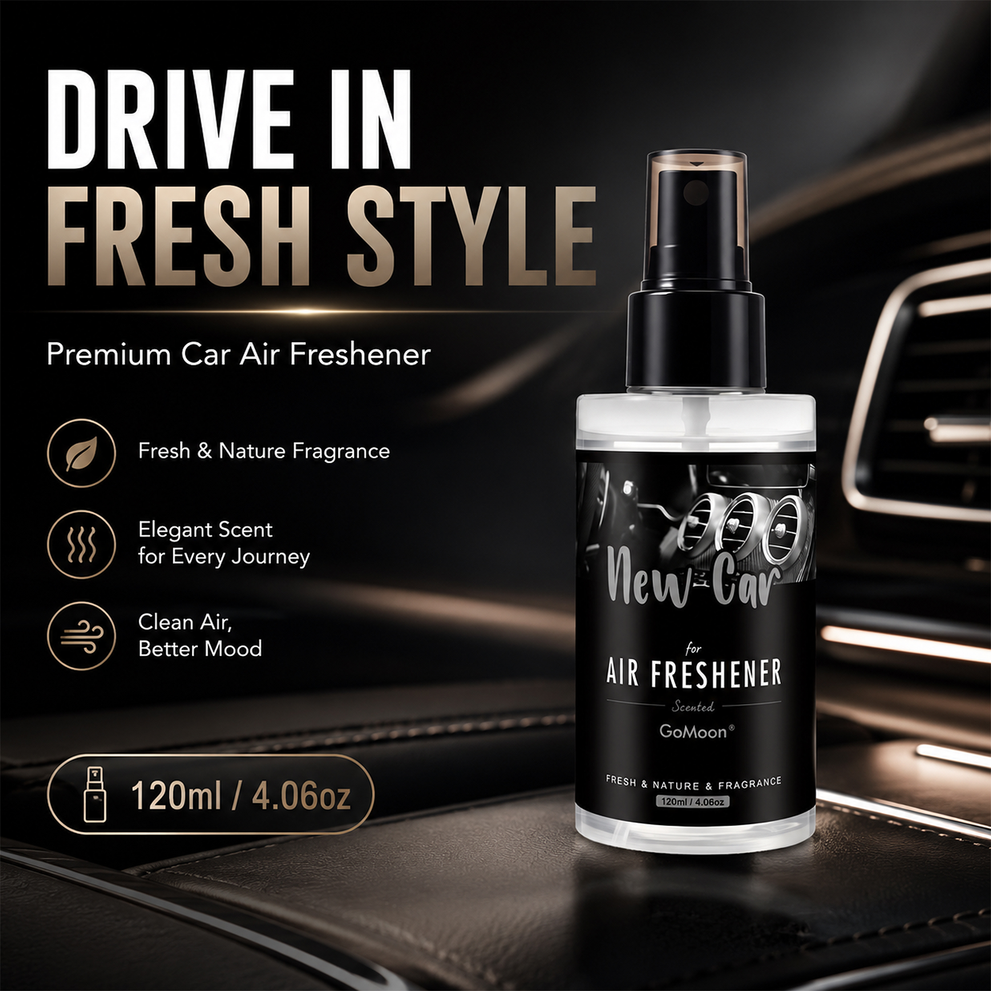 Home Fragrance That Lasts Long - 120ml/4.06oz New car scented premium car