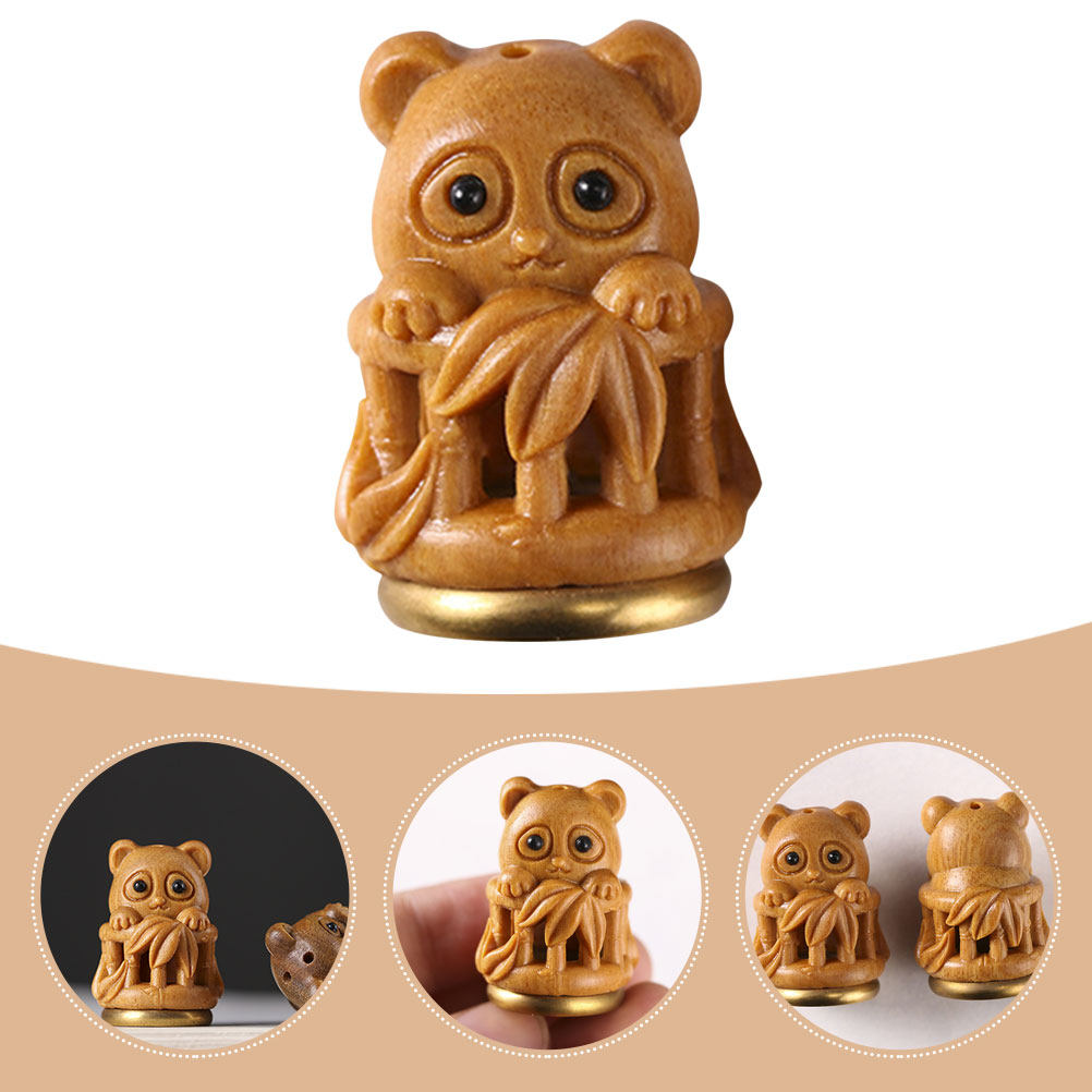 Aroma Bead Sachet - Wood Panda Pendant Hollow Carving Openable