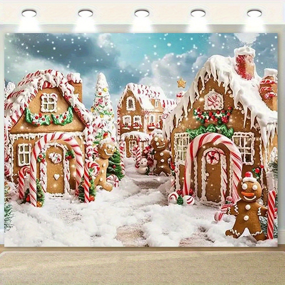 Home Fragrance Gingerbread - 1pc Christmas Gingerbread Village Background -